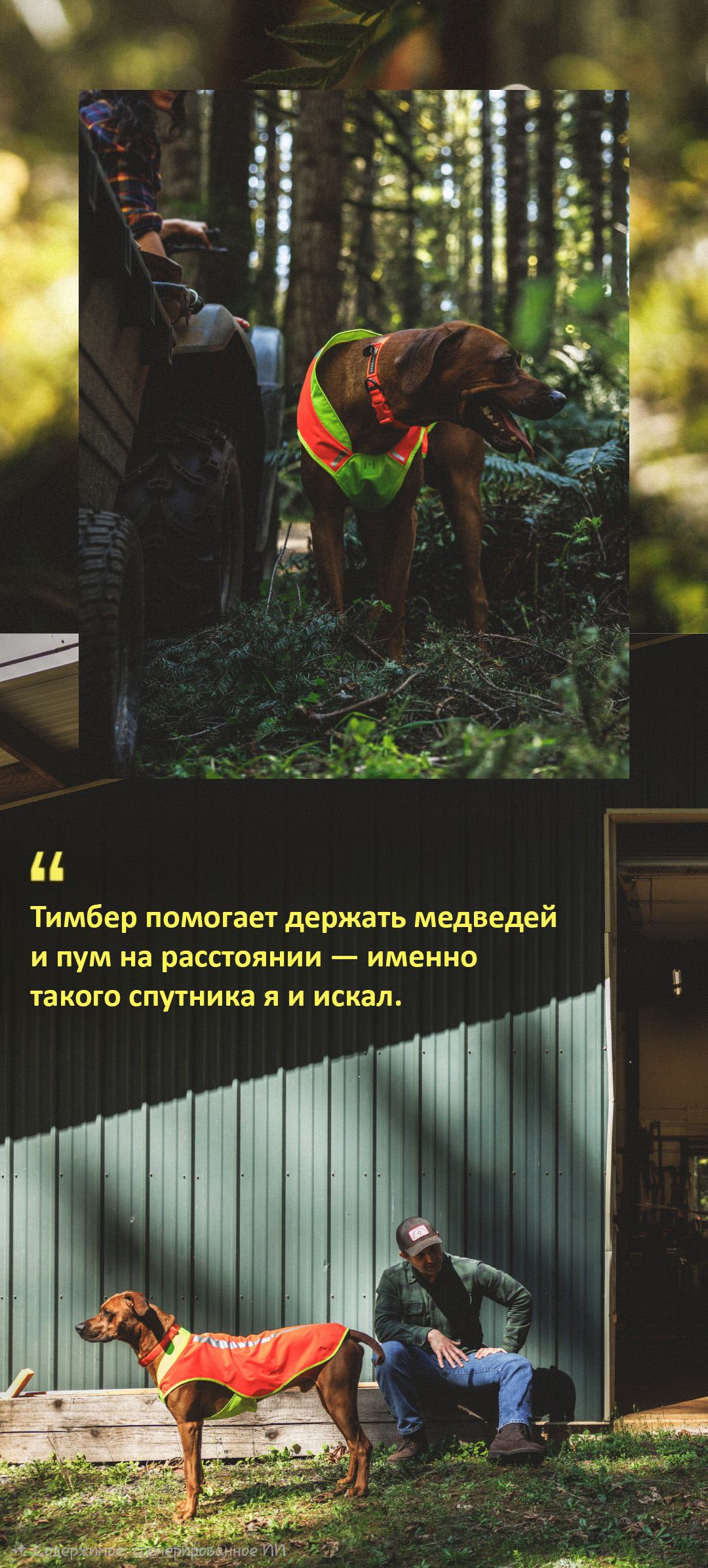 "         I wanted a dog who could be a backcountry protector. He really does keep me safe — he's exactly the sort of companion I was looking for"