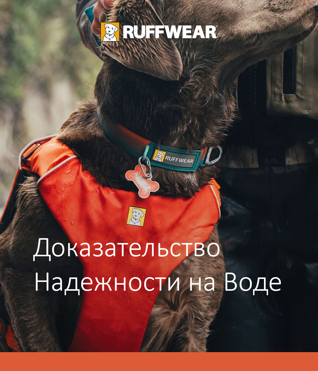 A dog wears the Confluence life jacket. Words read: Proven Performance on the Water