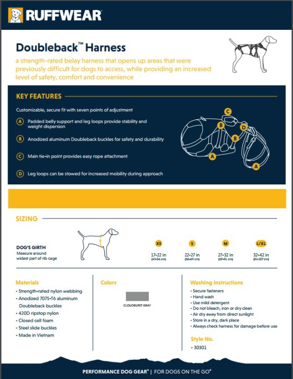 Шлея RUFFWEAR® DoubleBack™ Harness