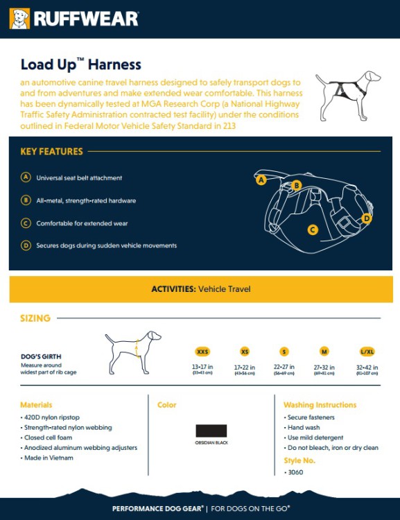RUFFWEAR® Load Up™ шлея автомобильной безопасности New